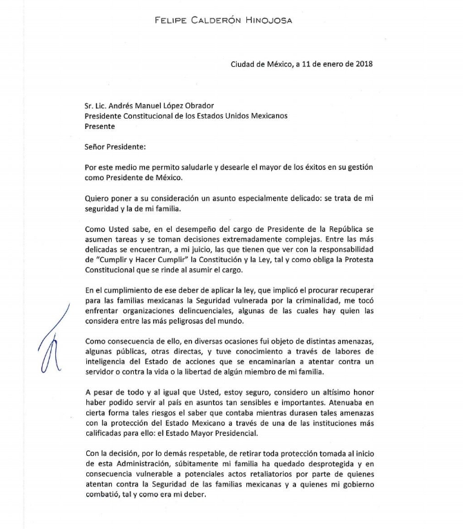 Carta de Carlderón