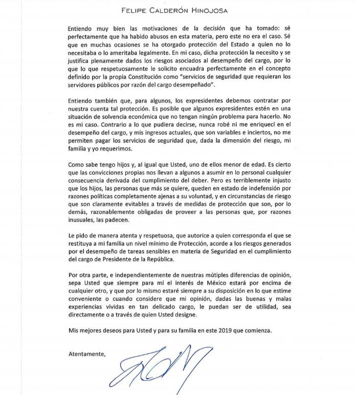 Carta de Carlderón