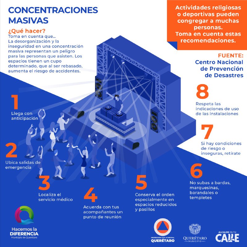 Recomendaciones de protección al asistir a un evento masivo