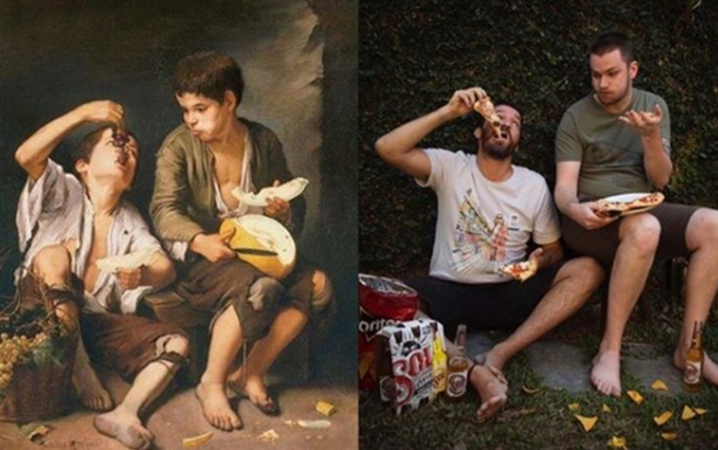 Dóblate de la risa con estas fotos de gente recreando obras de arte
