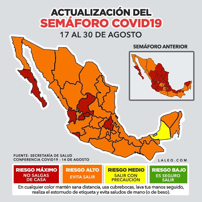 Campeche, pasa a color amarillo en semáforo de COVID-19