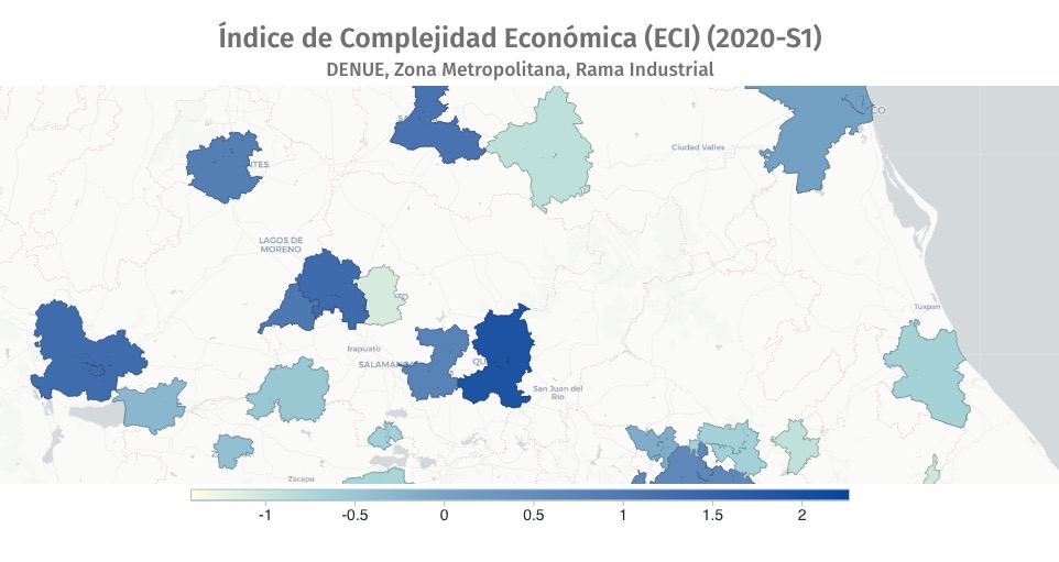 Índice de complejidad económica zonas metropolitanas