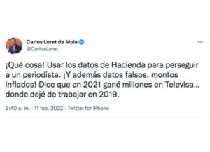 Respuesta de Loret de Mola a AMLO