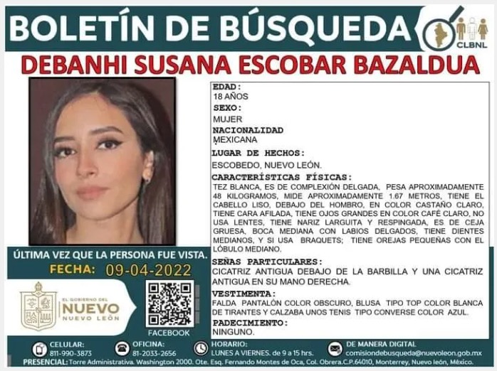 Ficha de búsqueda. Foto: Comisión Local de Búsqueda de Nuevo León.