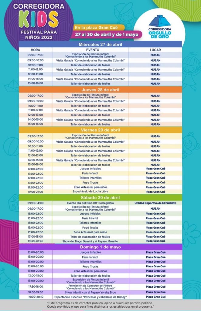 Programa Corregidora Kids Festival