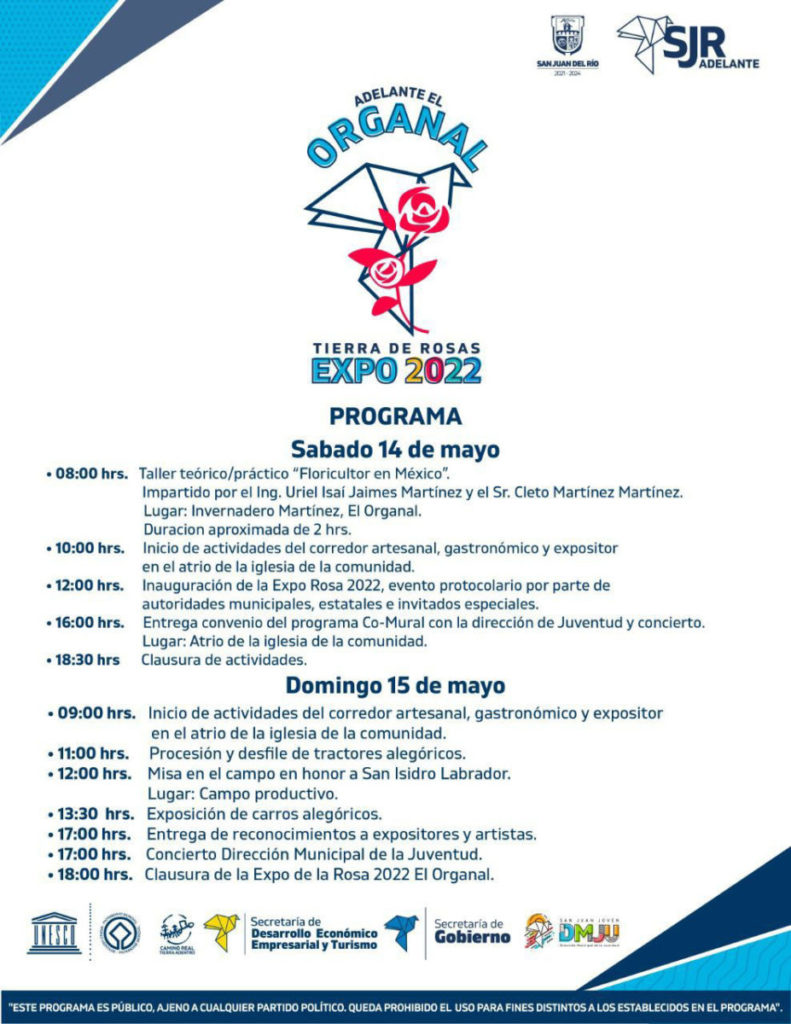Anuncia San Juan del Río Tierra de Rosas Expo 2022