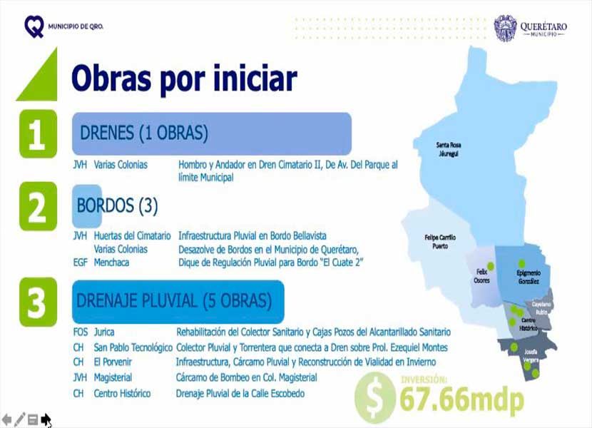 Obras pluviales en Querétaro