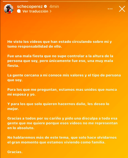 Comunicado de Checo Pérez tras la fiesta en Mónaco 