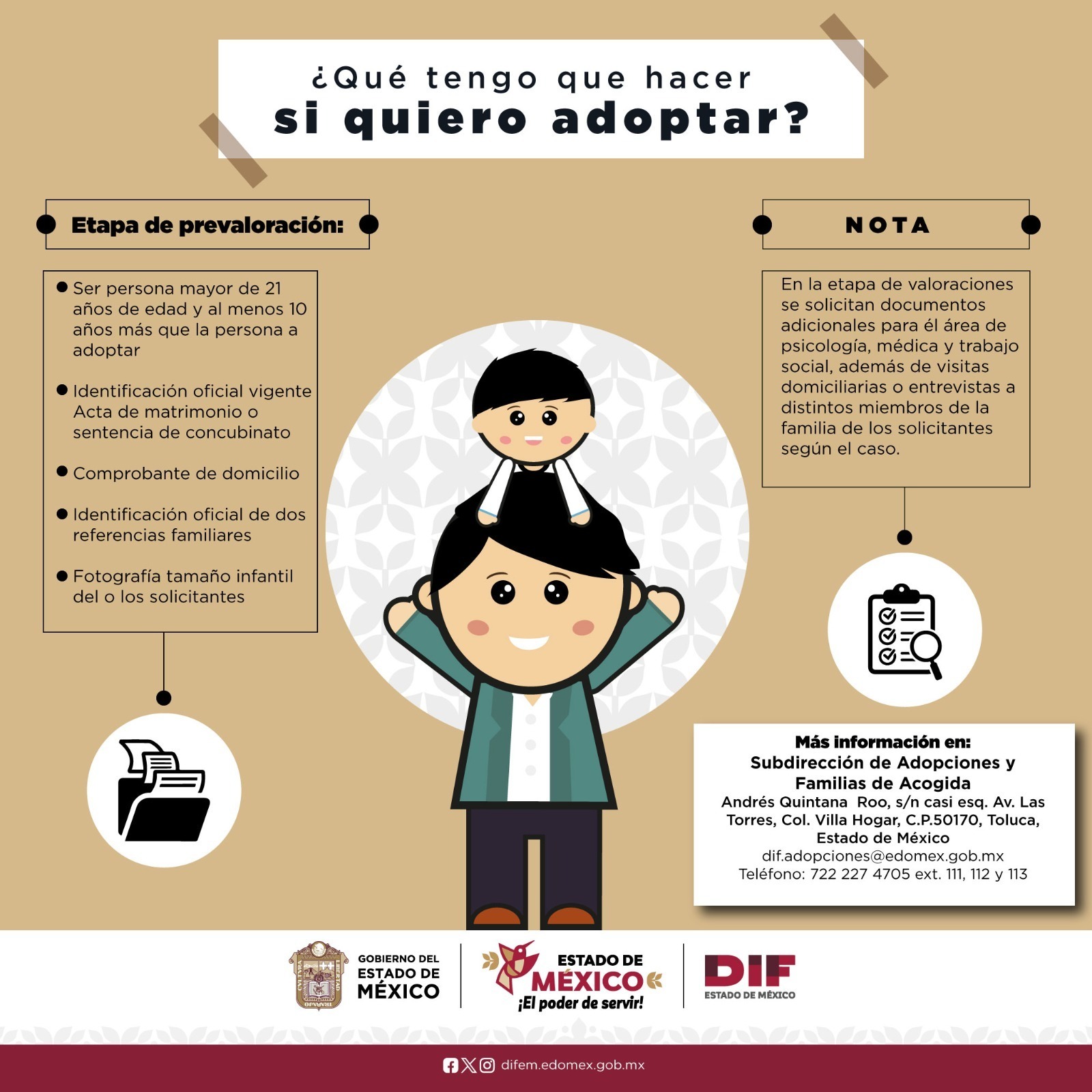 Conoce los requisitos para ingresar a un proceso de adopción en el Estado de México.