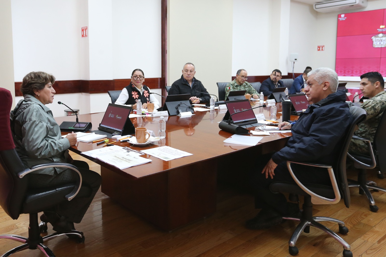 Autoridades estatales y federales en la presentación del Plan de Desarrollo 2023-2029.