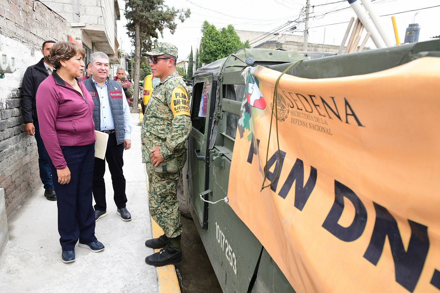 La gobernadora Delfina Gómez supervisa los trabajos de recuperación en Chalco.