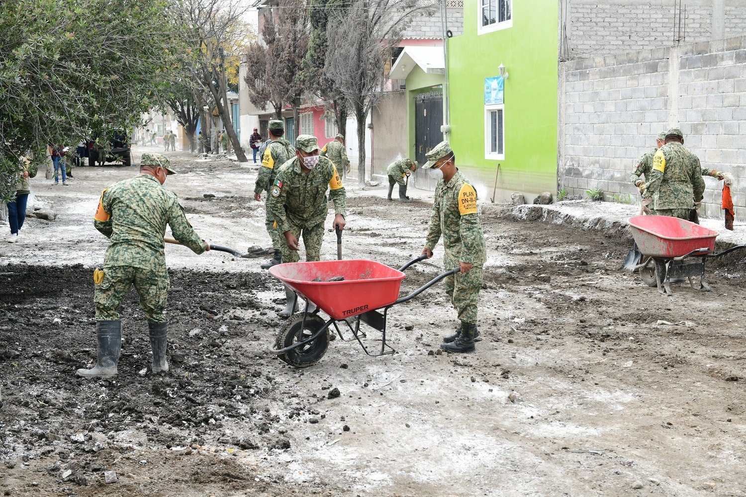 Miembros de la Sedena, Semar y Guardia Nacional continúan su labor en Chalco bajo los Planes DN-III-E, Marina y GN.