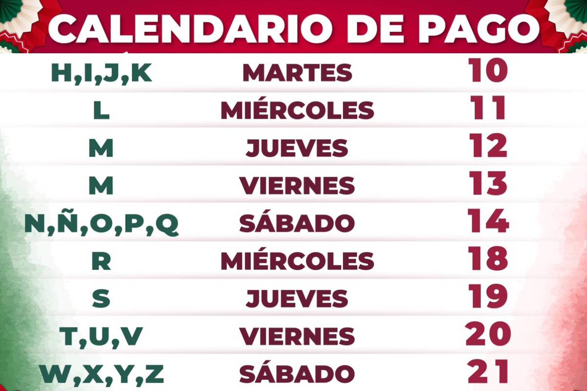 Conoce las fechas de pago de los programas sociales del 10 al 21 de septiembre.