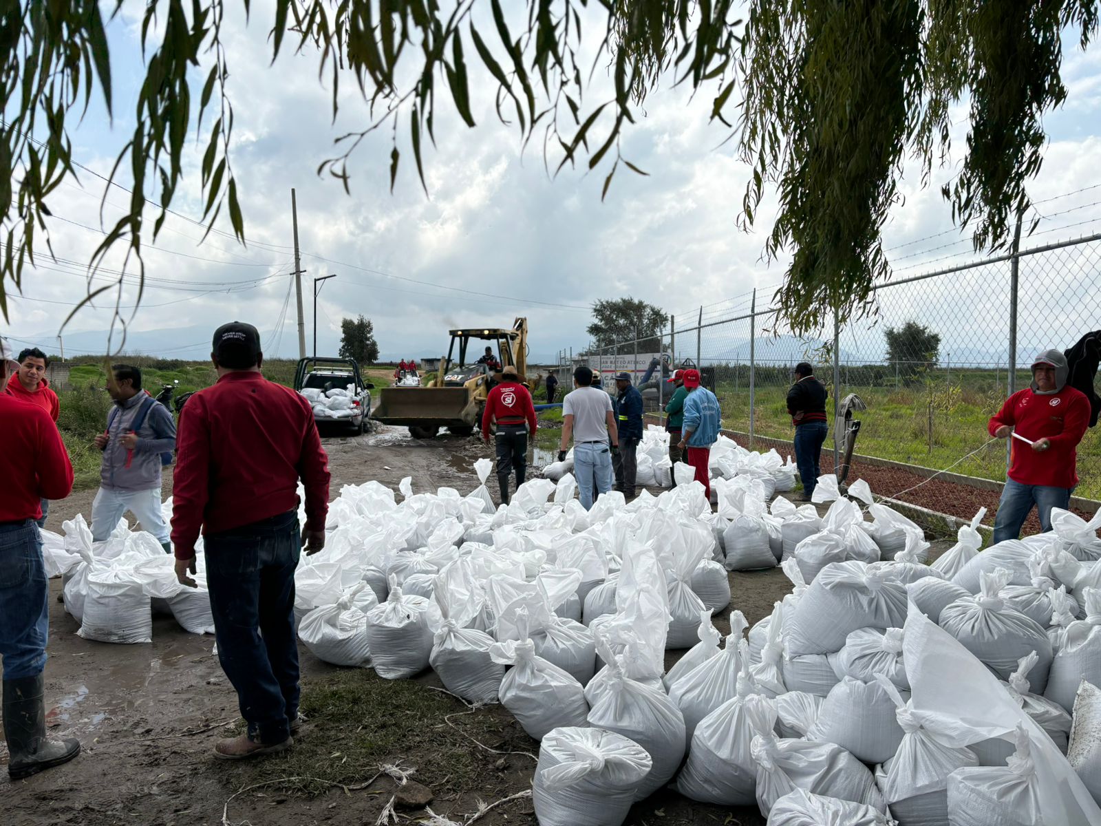Encostalamiento de dos kilómetros lineales de desechos a lo largo del río.