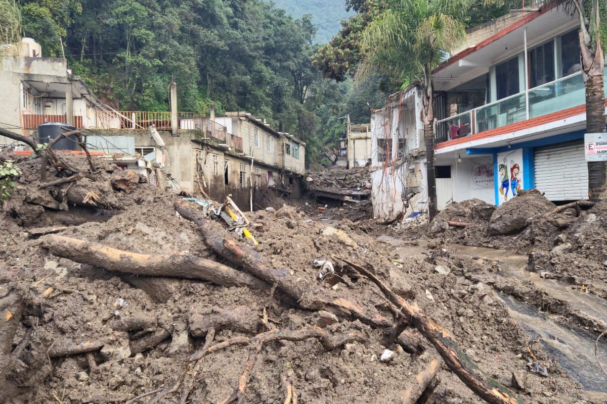 Así se ve la zona de desastre que deja hasta ahoro a nueve personas muertas por el desajamiento del cerro.