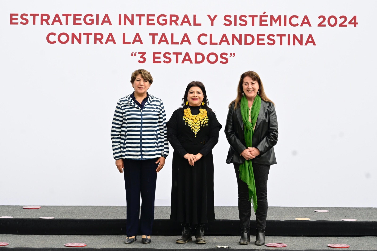 Mandatarias de tres estados se unen en defensa de los recursos naturales y contra la tala ilegal.