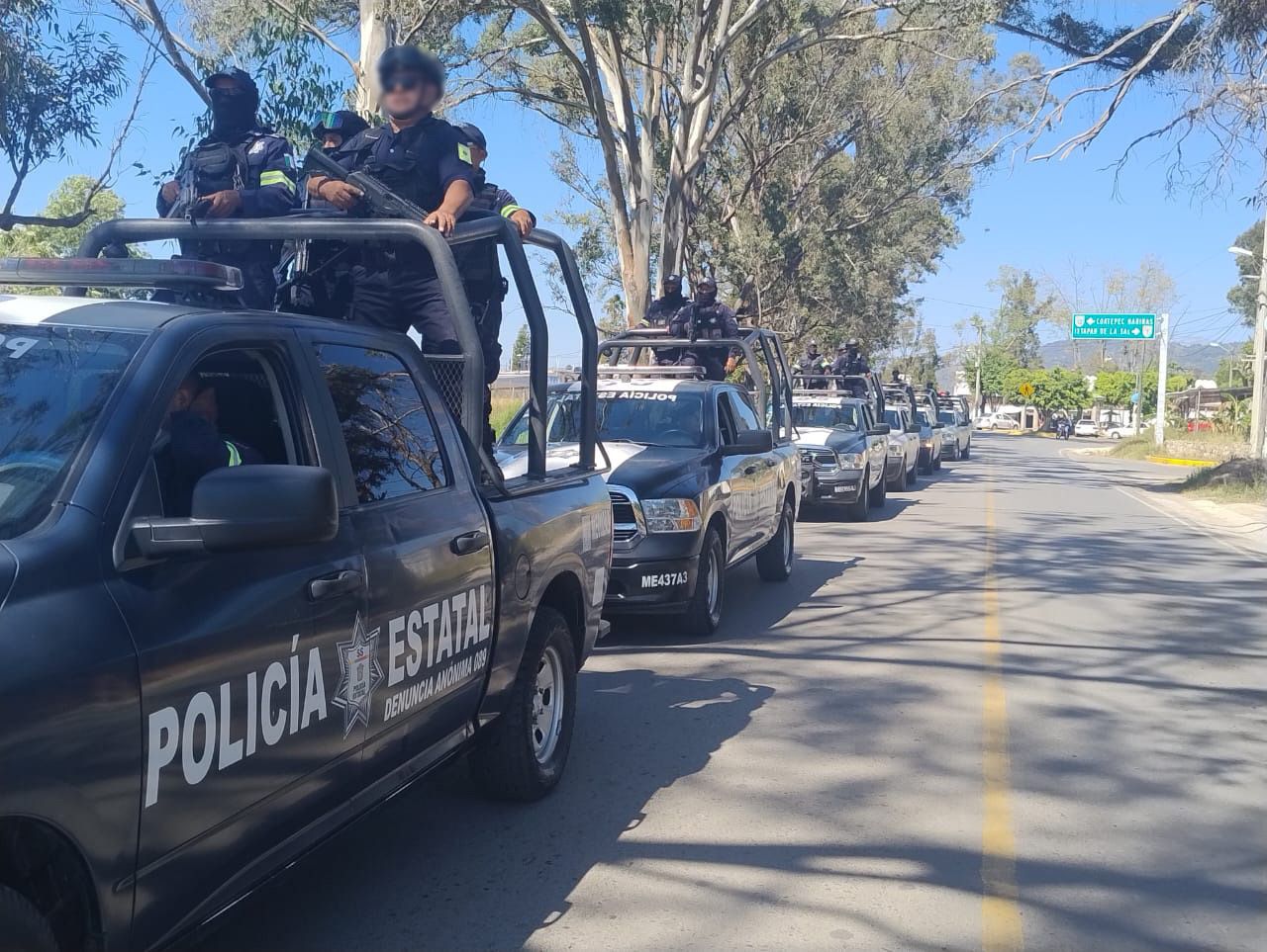 Patrullajes estratégicos recorrieron las calles y vialidades principales de Coatepec Harinas.