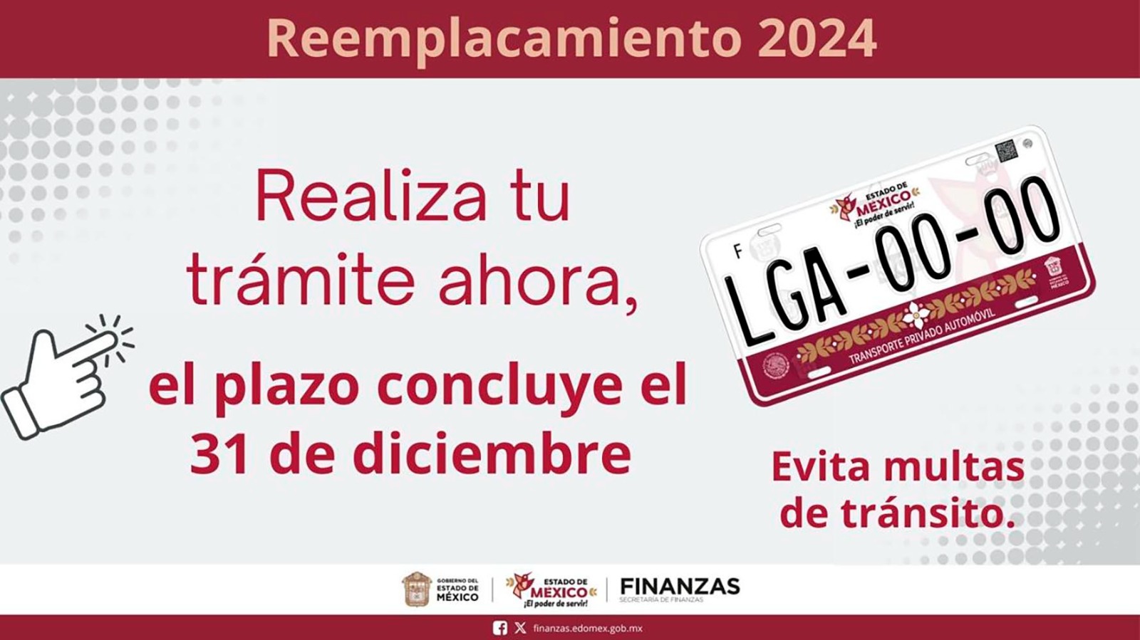 Evita multas y corralón, realiza tu trámite de reemplacamiento antes del 31 de diciembre.
