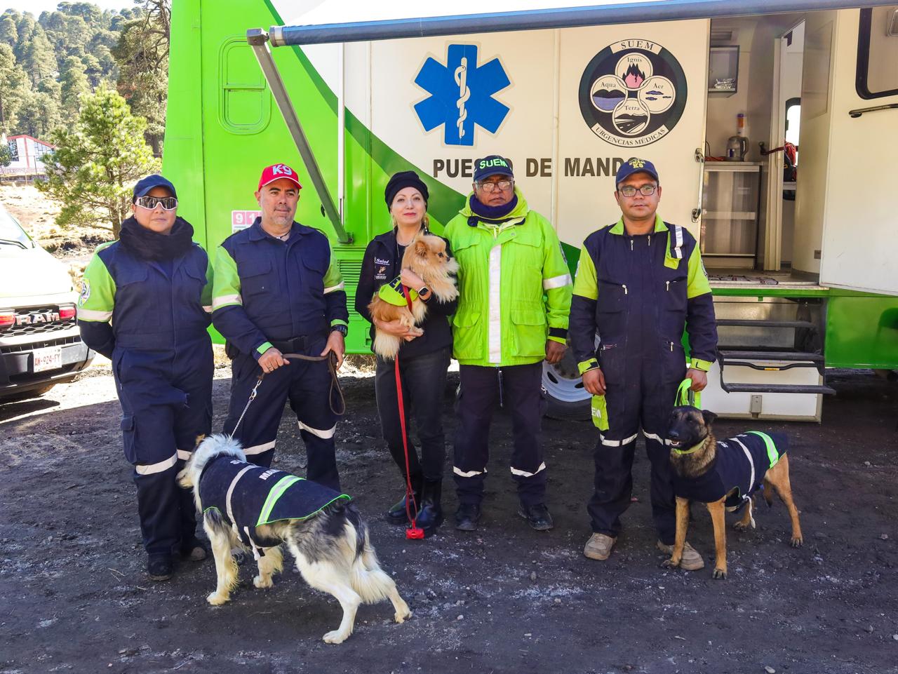 Binomios caninos apoyan en la localización de personas extraviadas.