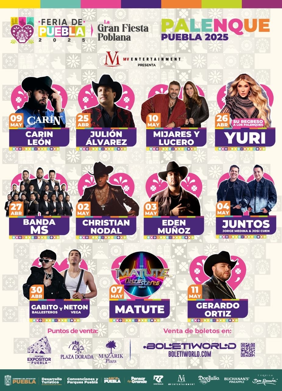 La Feria de Puebla aún no actualiza completamente su cartelera oficial, dejando a Ortiz en la lista de artistas programados, aunque su show ha sido cancelado.