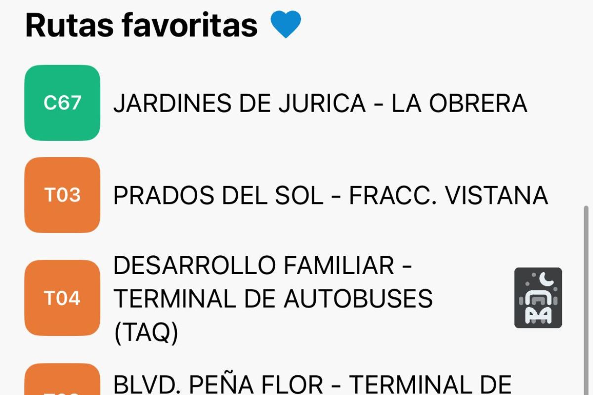 Ahora puedes marcar tus rutas favoritas y encontrarlas más rápido.