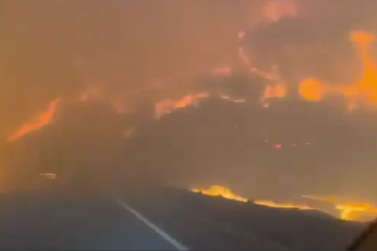 Los fuertes vientos y el clima seco favorecen la rápida propagación del incendio forestal, dificultando su control.