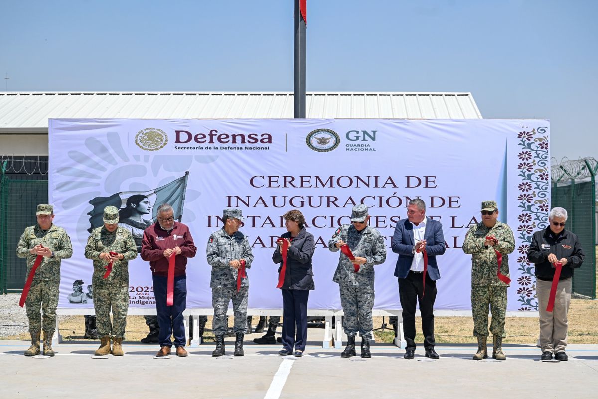 La gobernadora Delfina Gómez inaugura la 578 Compañía de la Guardia Nacional en Valle de Chalco.