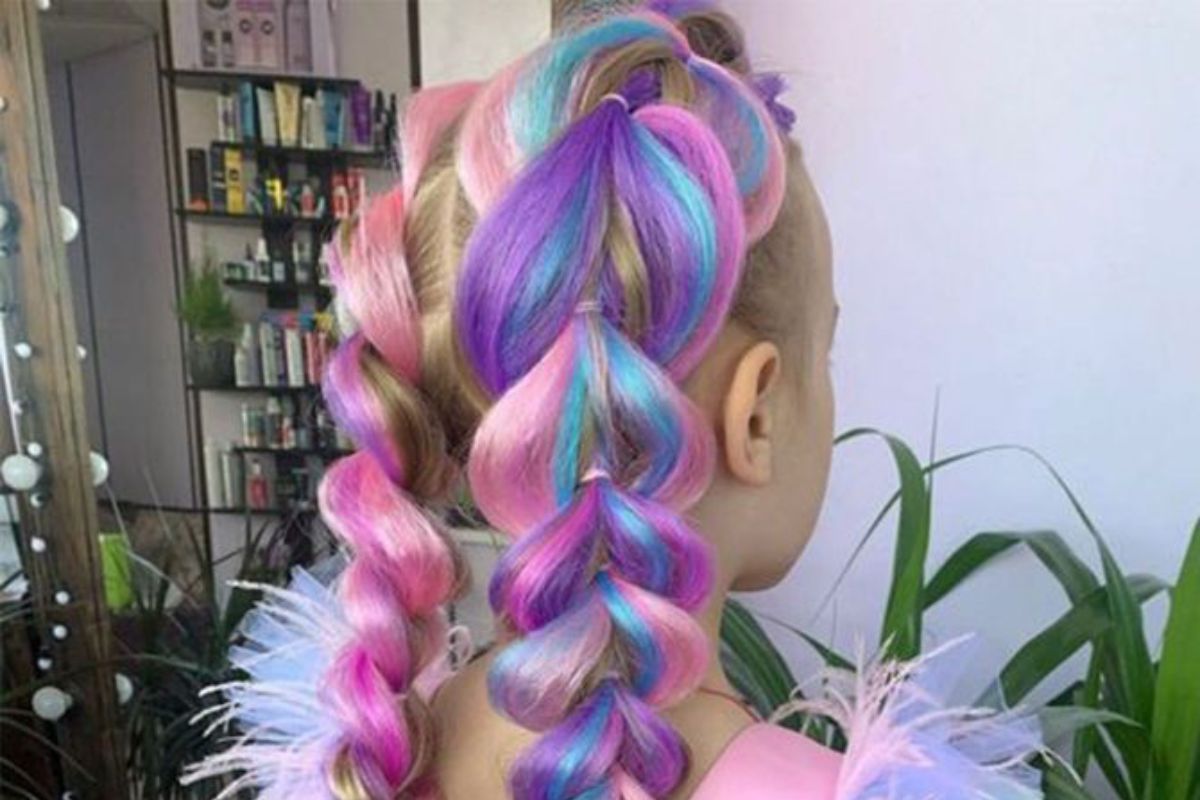 Trenza unicornio con colores