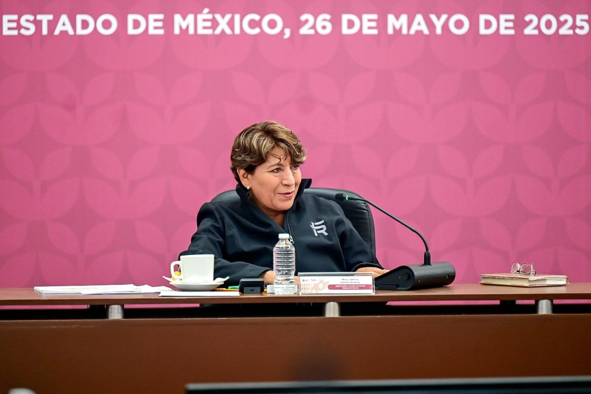La Gobernadora Delfina Gómez encabeza mesa de seguridad. Foto: Especial