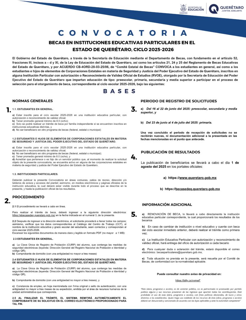 Convocatoria de becas