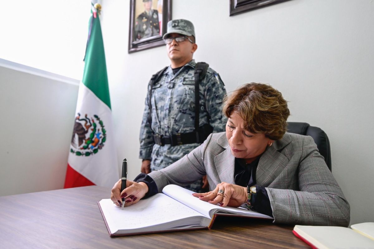 La Gobernadora Delfina Gómez encabezó la Mesa de Seguridad en Valle de Chalco junto a fuerzas federales. Foto: Especial
