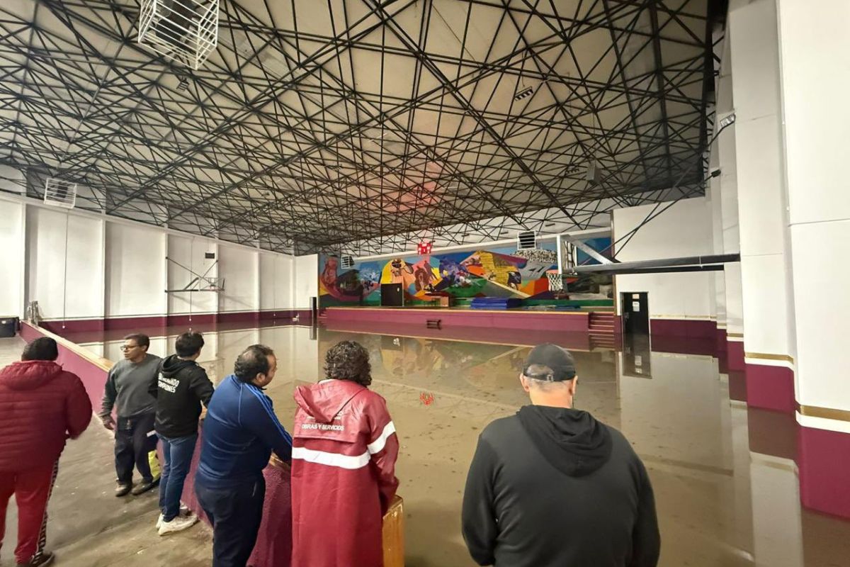 Deportivo Casa Popular también resultó afectado por la fuerte lluvia. Foto: Especial