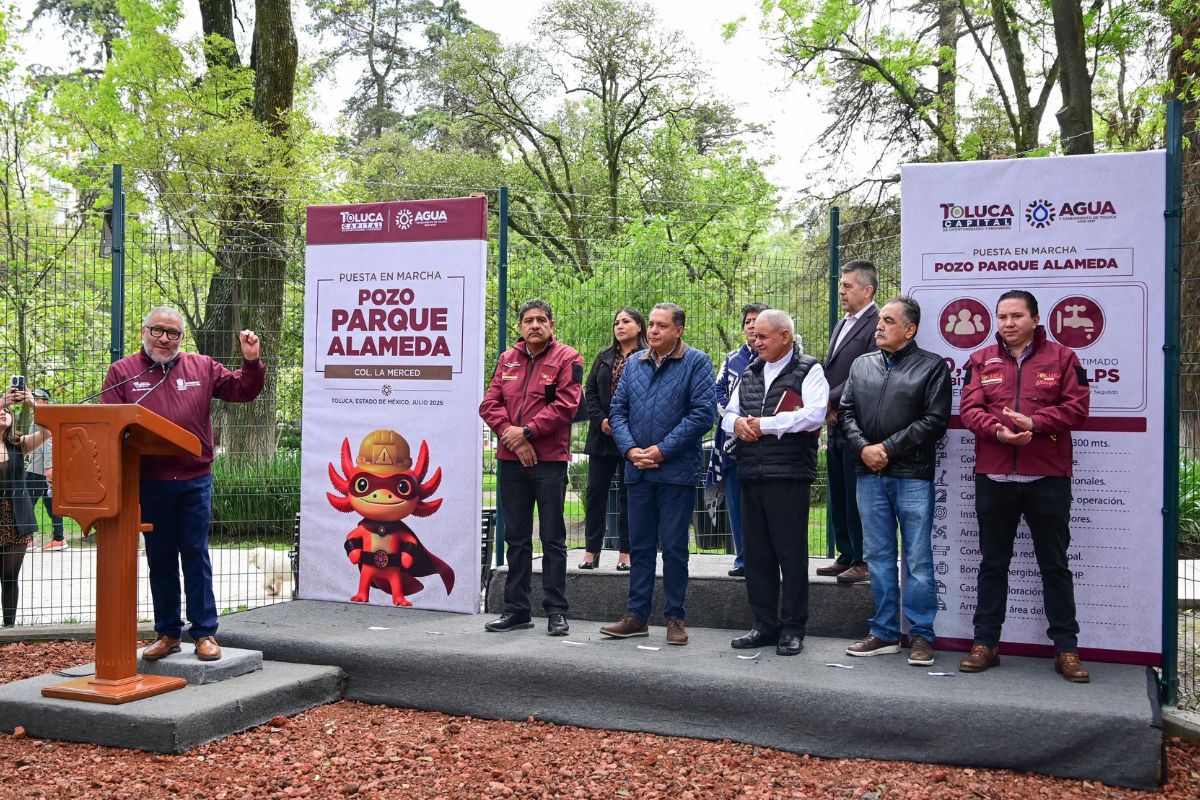 Autoridades estatales y municipales inauguraron el Pozo Parque Alameda. Foto: Especial
