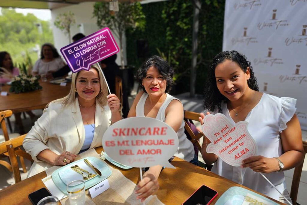 La empresaria Marcela Torreblanca presentó la nueva línea de productos de skincare de White Tower