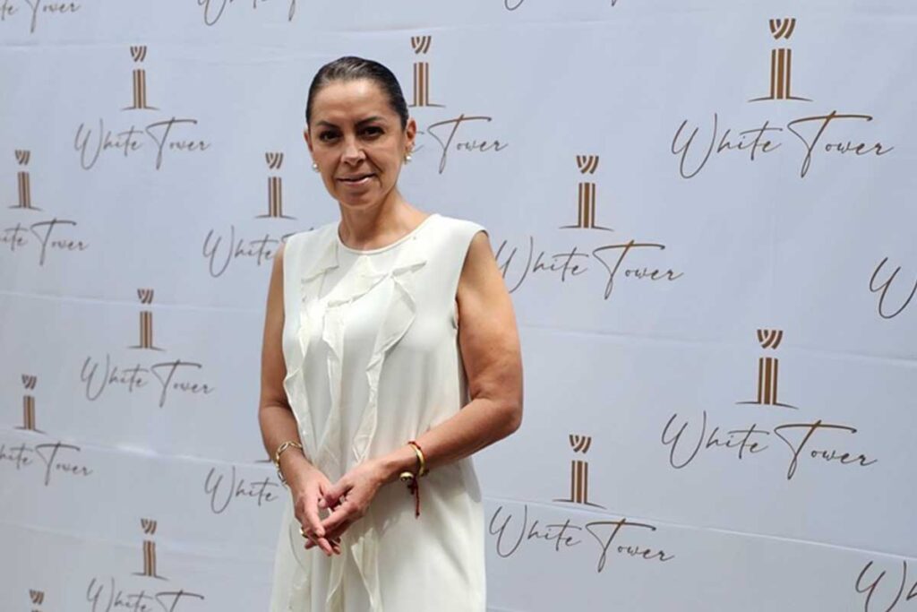 La empresaria Marcela Torreblanca presentó la nueva línea de productos de skincare de White Tower