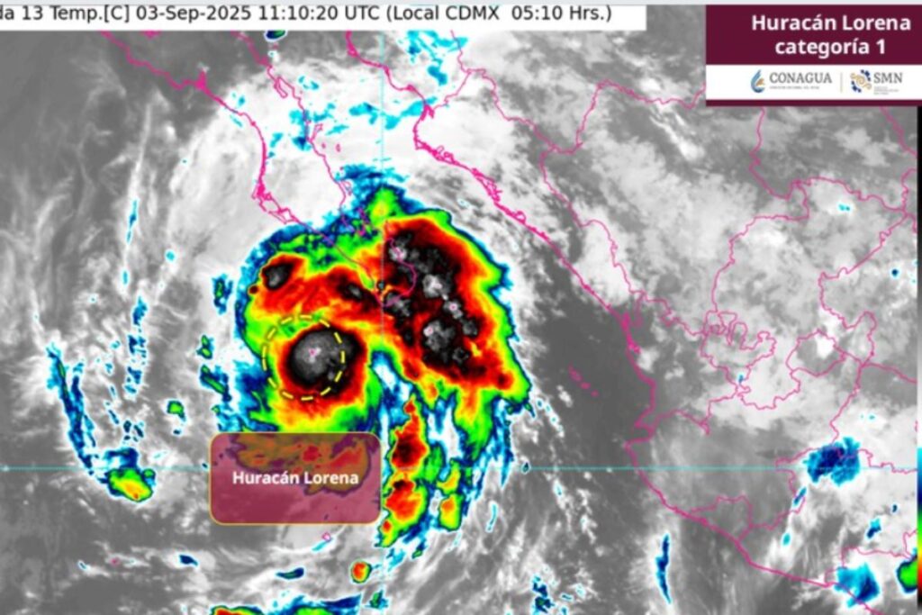 Huracán Lorena se intensifica en el Pacífico así afectará a Querétaro 1