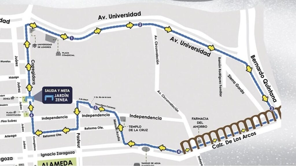 Estas son las rutas de la Carrera Nocturna en Querétaro para este 8 de noviembre 6K (1)