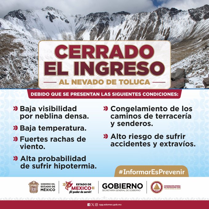 Autoridades piden respetar el cierre preventivo del volcán. Foto: Especial