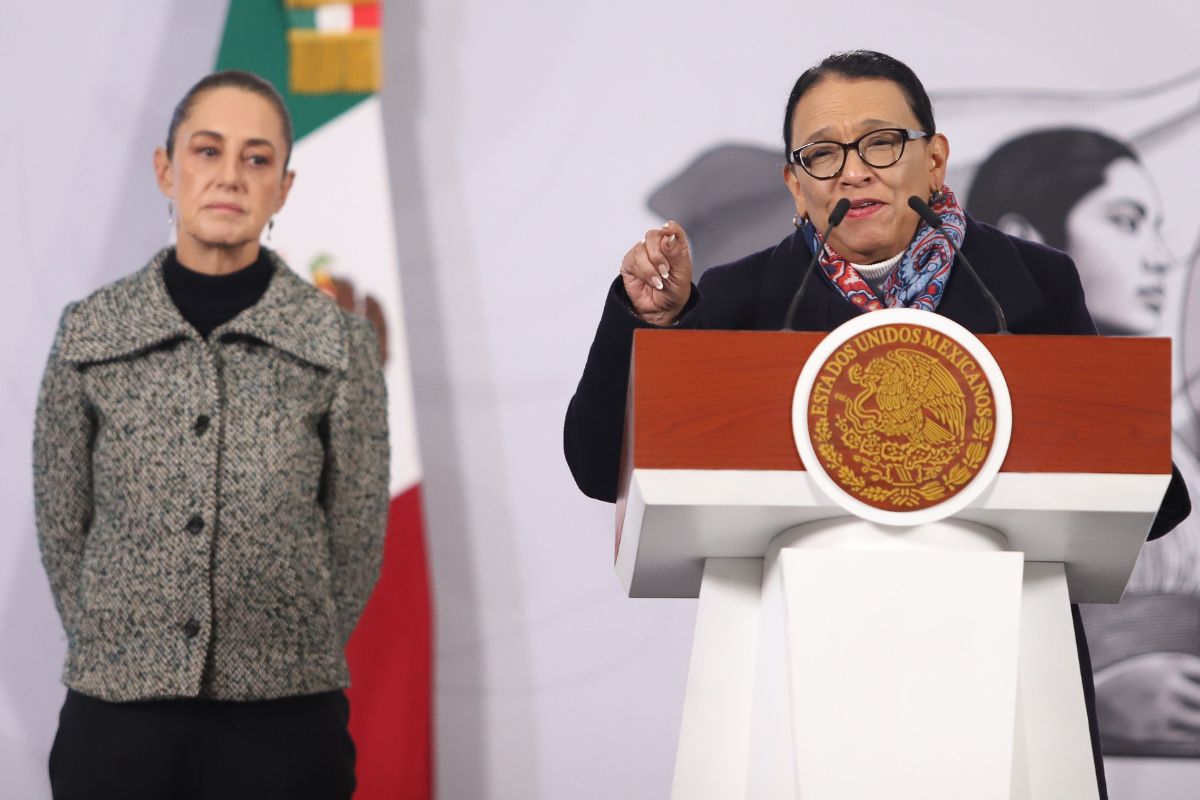 Funcionarios presentan cifras de deportaciones en Palacio Nacional. Foto: Cuertoscuro