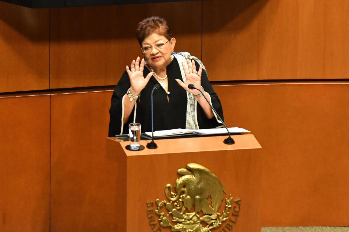 Ernestina Godoy durante su comparecencia en el Senado, donde expuso su plan de trabajo antes de ser elegida Fiscal General. Foto: Cuartoscuro