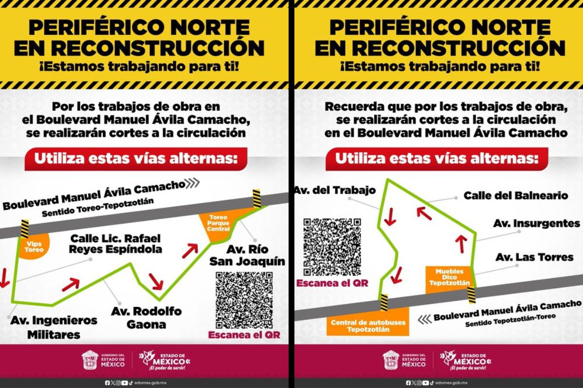 Inician cierres parciales por reconstrucción del Periférico Norte. Foto: Especial
