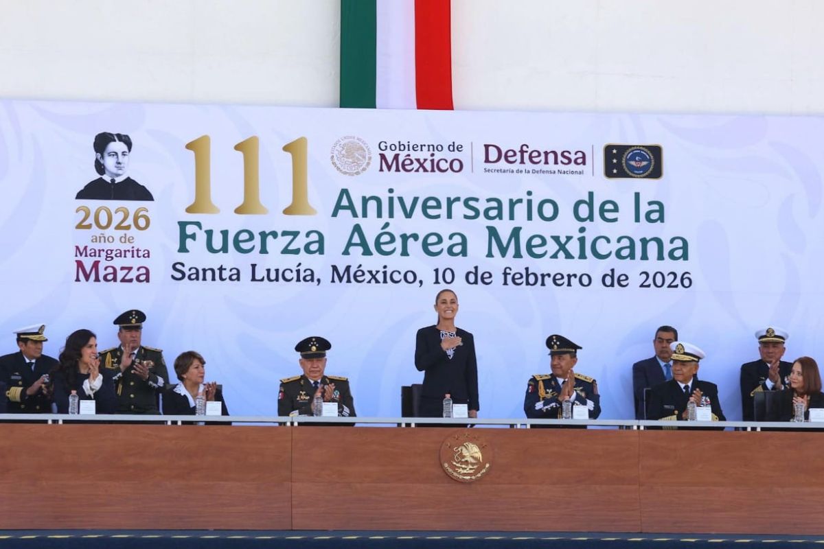 Claudia Sheinbaum encabezó la ceremonia por el 111 aniversario de la FAM. Foto: Especial