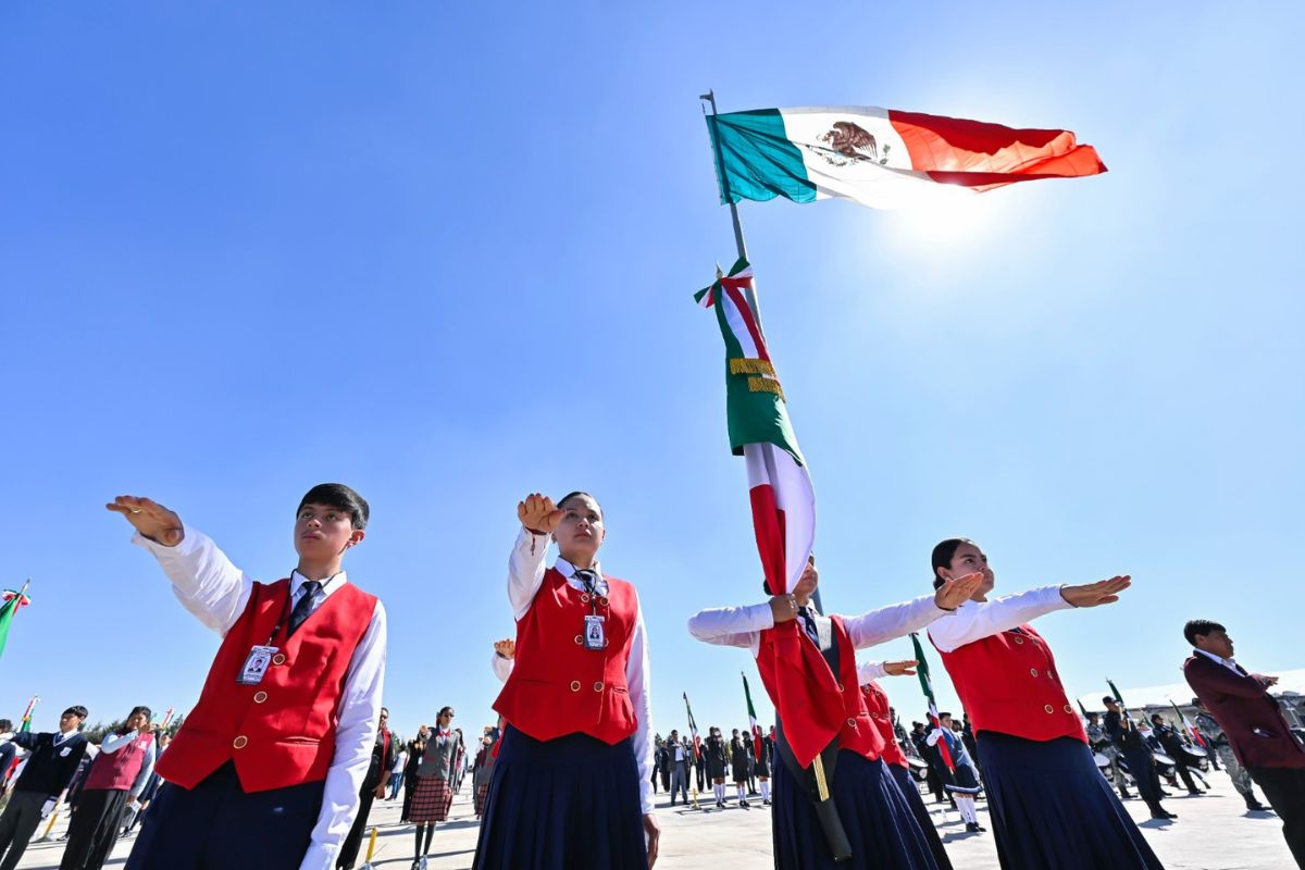 Se abanderaron 150 escoltas escolares del Edomex. Foto: Especial