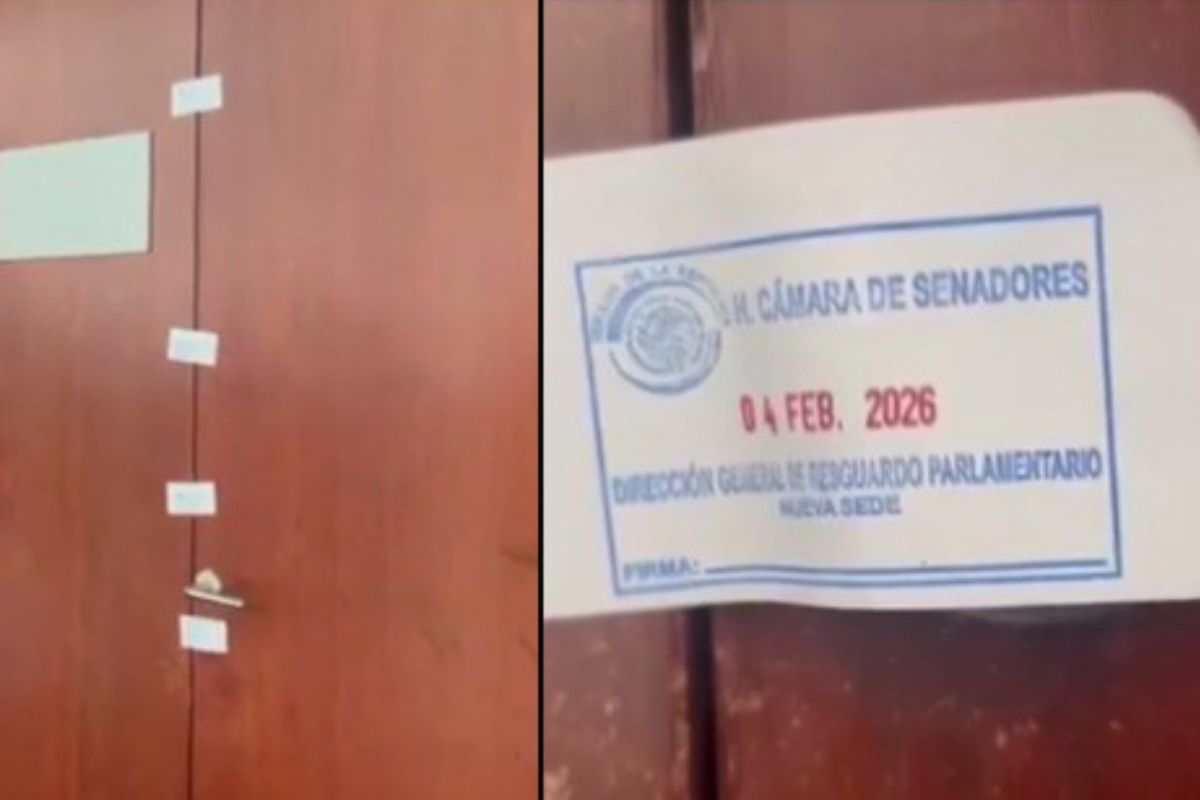 Resguardo Parlamentario colocó sellos de clausura tras la polémica. Foto: Especial
