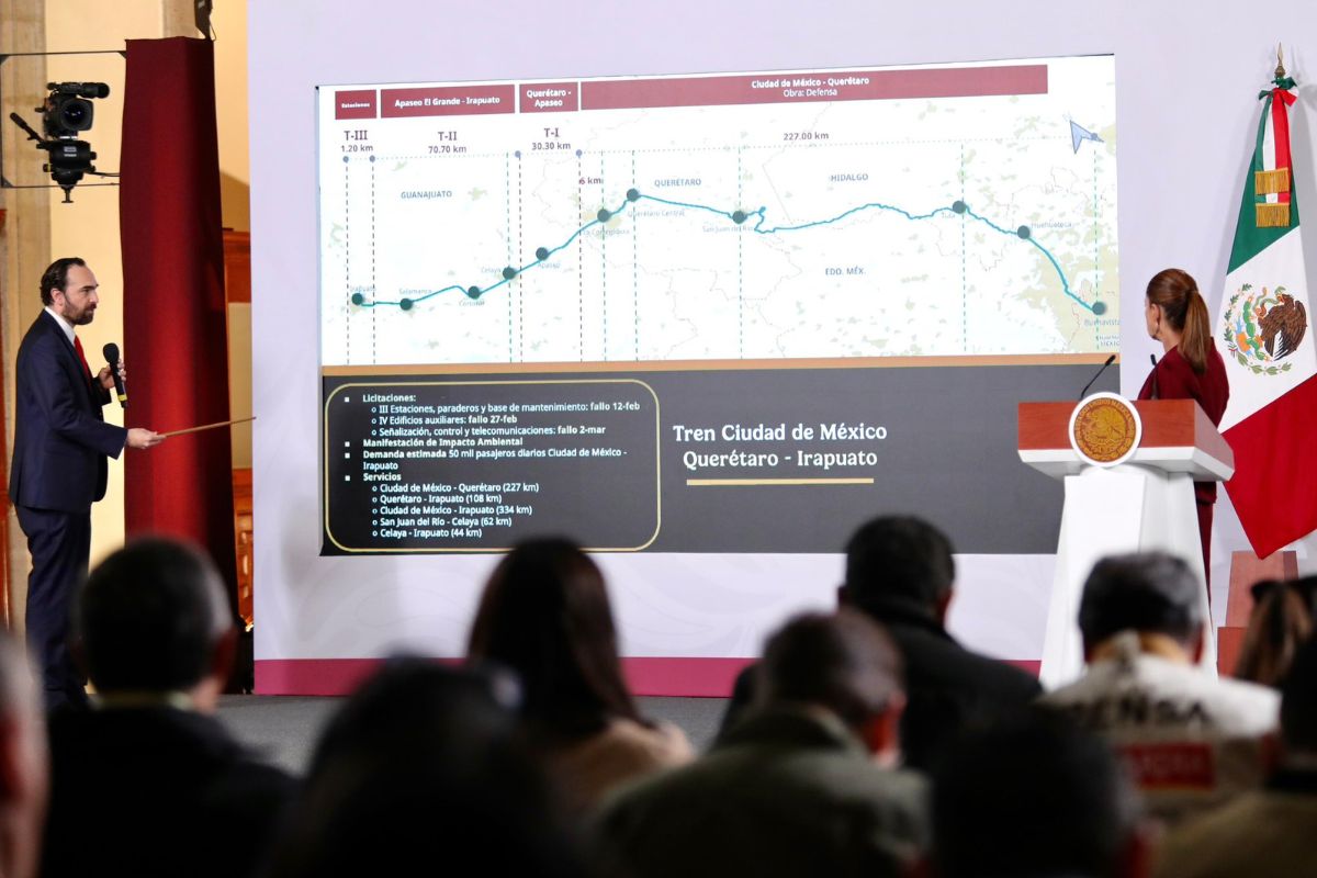 El proyecto contempla 232 kilómetros de vía doble entre CDMX y Querétaro. Foto: Especial