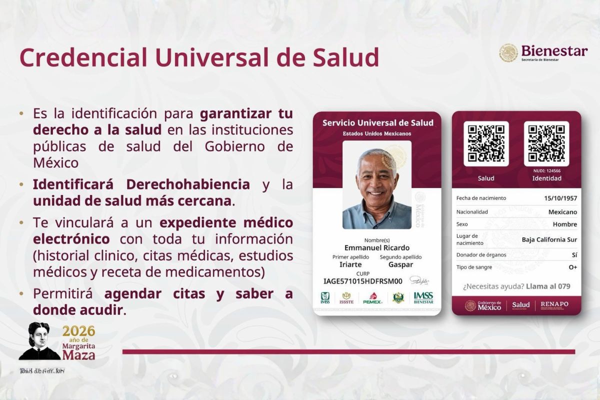 Presentan la Credencial Universal de Salud en Palacio Nacional. Foto: Especial
