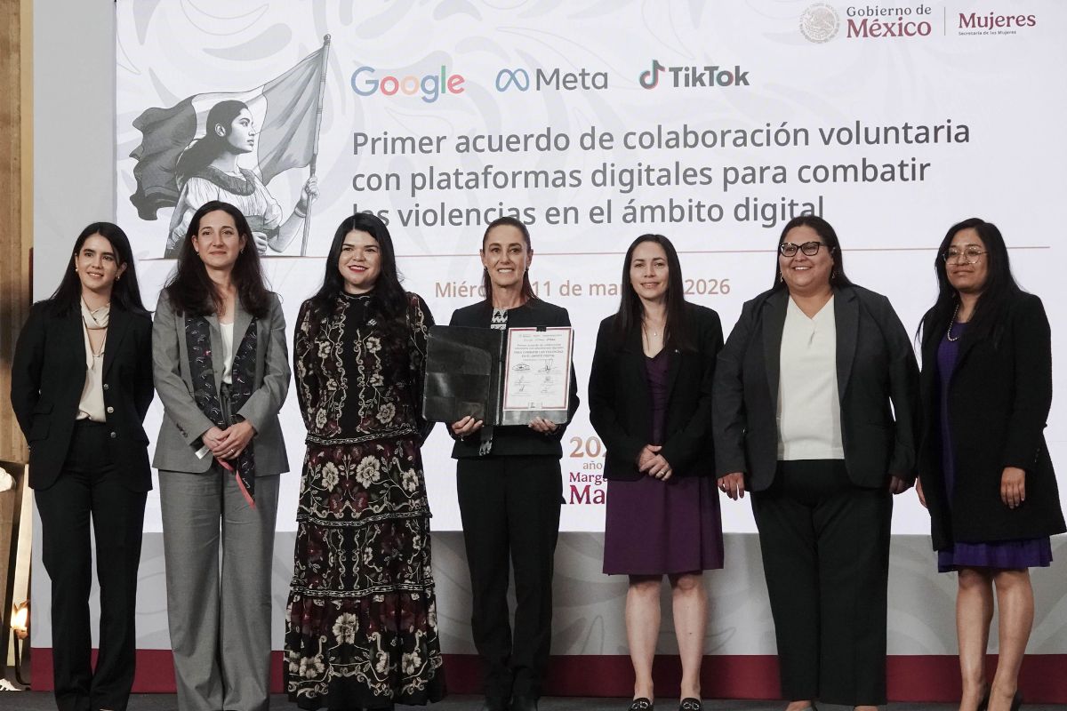 Claudia Sheinbaum informó sobre el convenio con Google, Meta y TikTok contra la violencia digital. Foto: Cuartoscuro