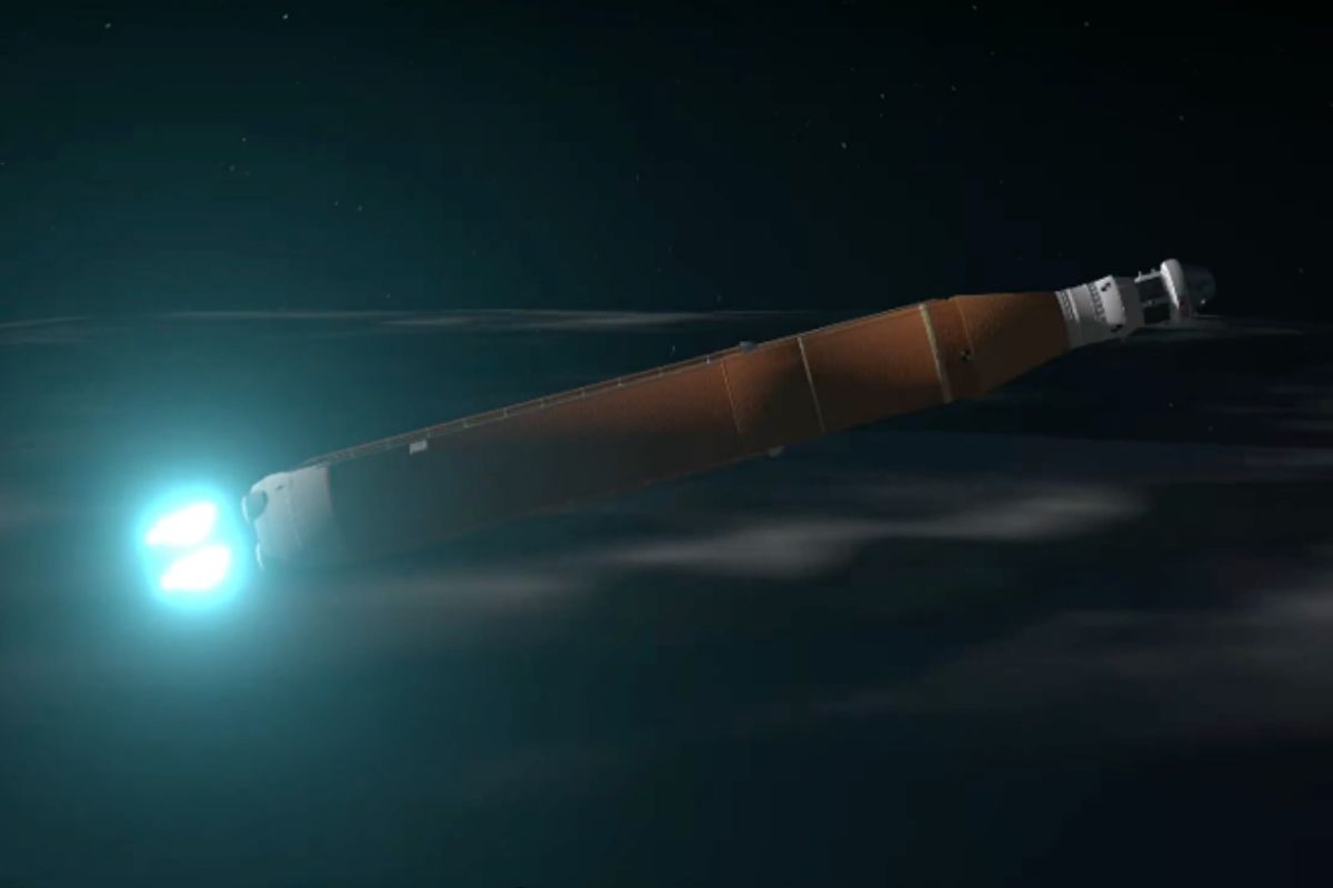 La imponente estructura del SLS sostiene a la nave Orión, preparada para su viaje de 10 días alrededor de la Luna. Foto: Especial