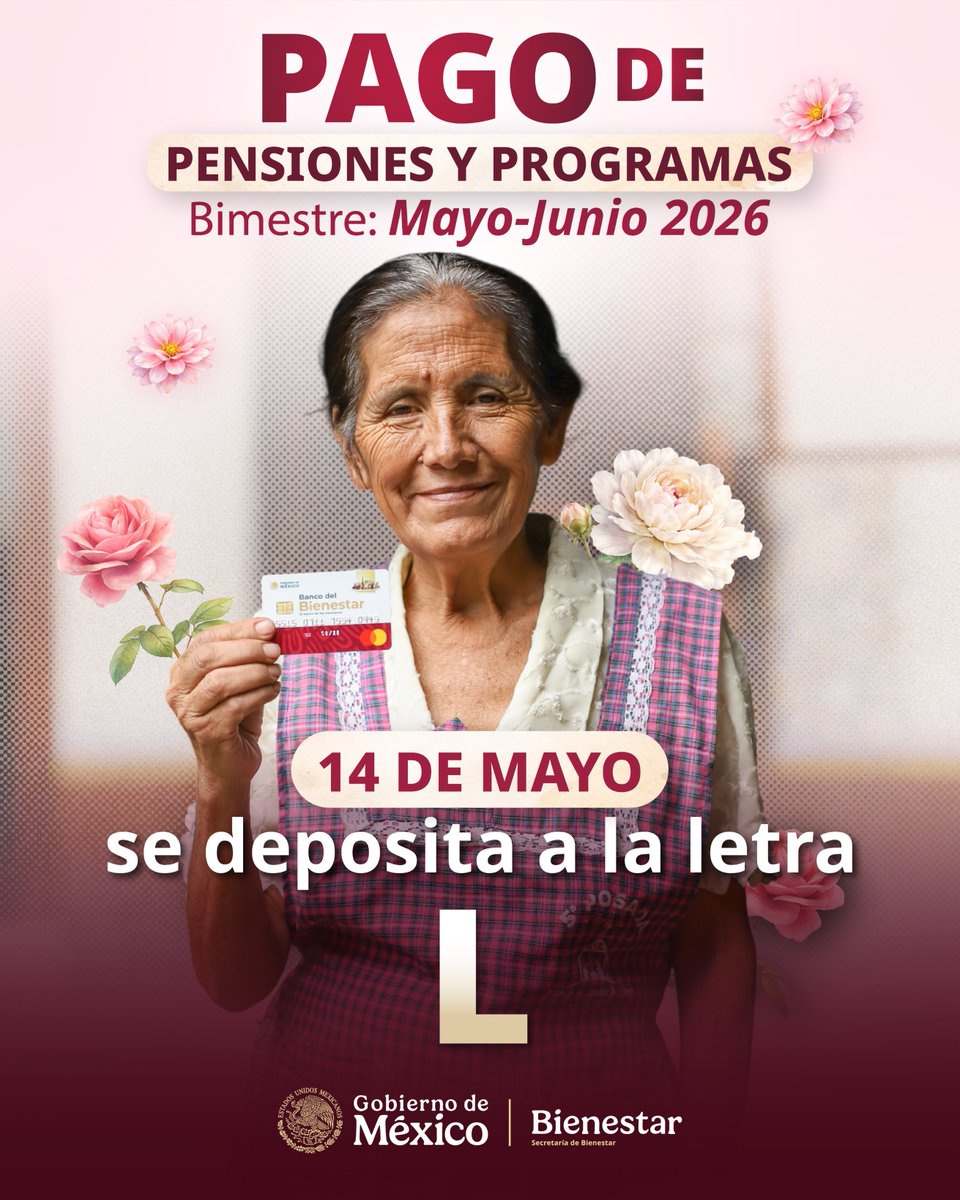 Este 14 de mayo corresponde el pago para apellidos con letra “L”.