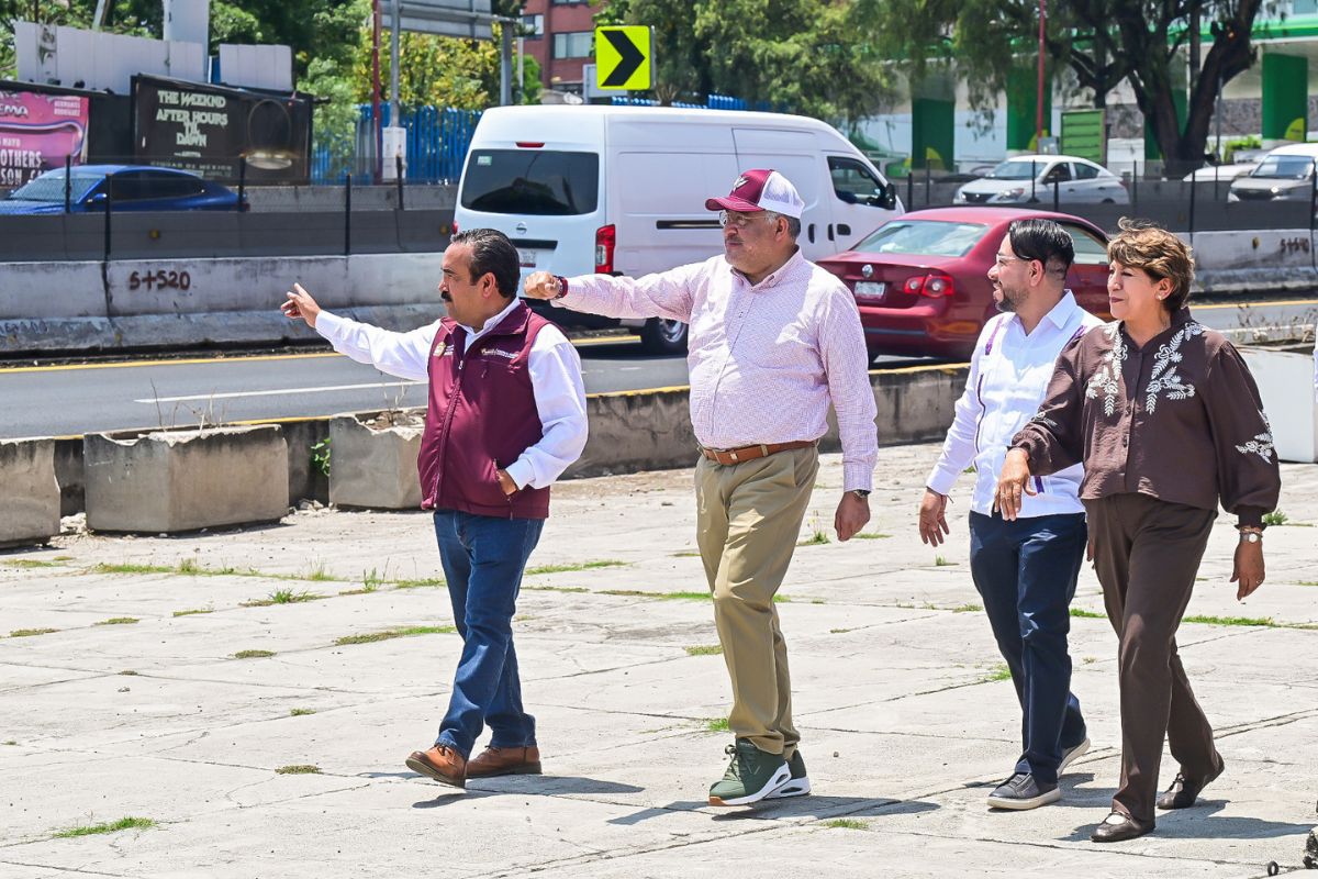Delfina Gómez supervisó los últimos detalles de la rehabilitación de Periférico Norte. Foto: Especial